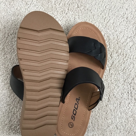 Soda Black Braided Sandals - Picture 3 of 5